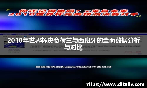 2010年世界杯决赛荷兰与西班牙的全面数据分析与对比