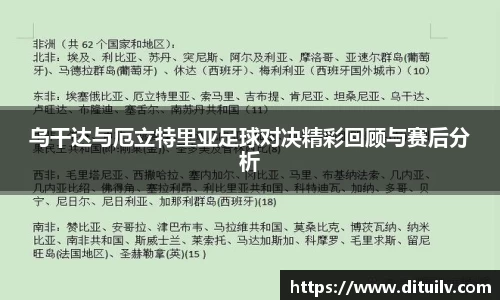乌干达与厄立特里亚足球对决精彩回顾与赛后分析