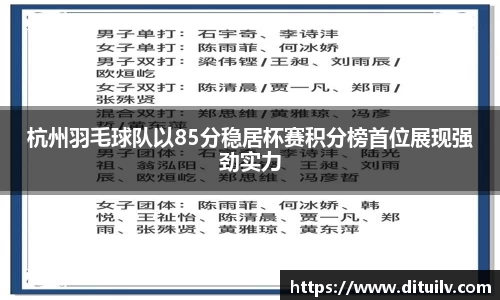 杭州羽毛球队以85分稳居杯赛积分榜首位展现强劲实力